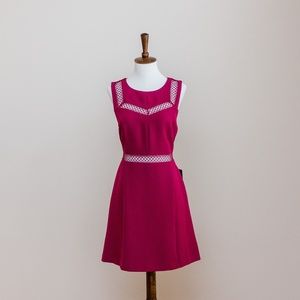 Magenta Express dress with crochet lace detail